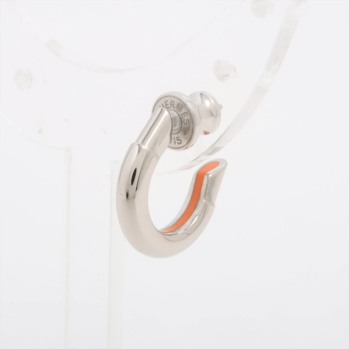 エルメス サボ ピアス(片耳用) GP シルバー×オレンジ A3440786