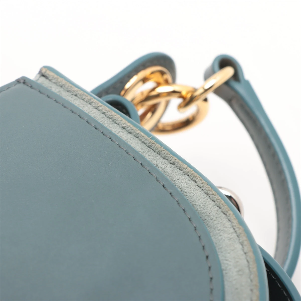 美品 クロエ アビーロック 型押しレザー ブルー 2WAY ショルダーバッグ チェーンショルダー 青 1261【中古】Chloe クロエ スモールアビーロックチェーンバッグ ショルダーバッグ クロエ