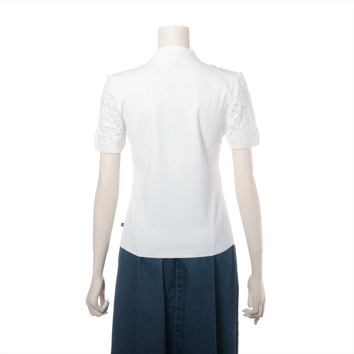 LOUIS VUITTON モノグラム ノースリーブポロシャツ 36 ホワイト LOUIS VUITTON モノグラム ノースリーブポロシャツ 36 ホワイト ルイ