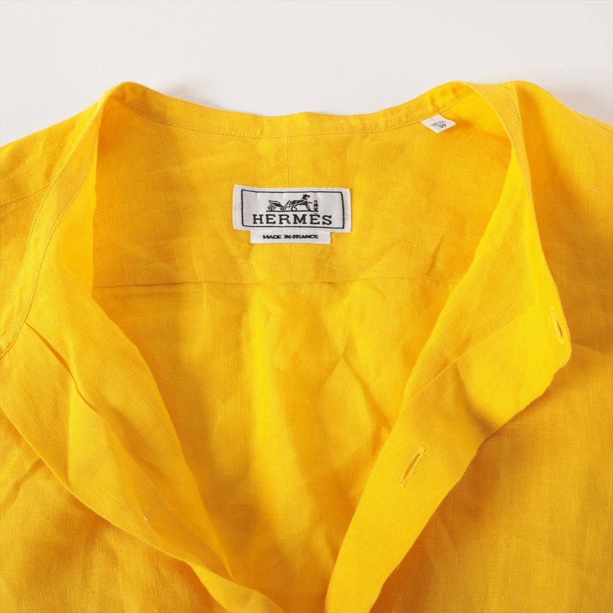 エルメス リネン シャツ 39 メンズ イエロー 21-5623 A3427827｜中古 