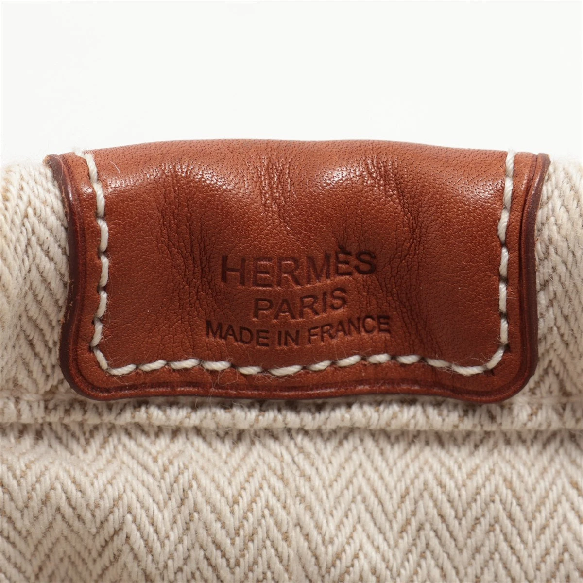 エルメス フールビ25 キャンバス ポーチ ベージュ シルバー金具