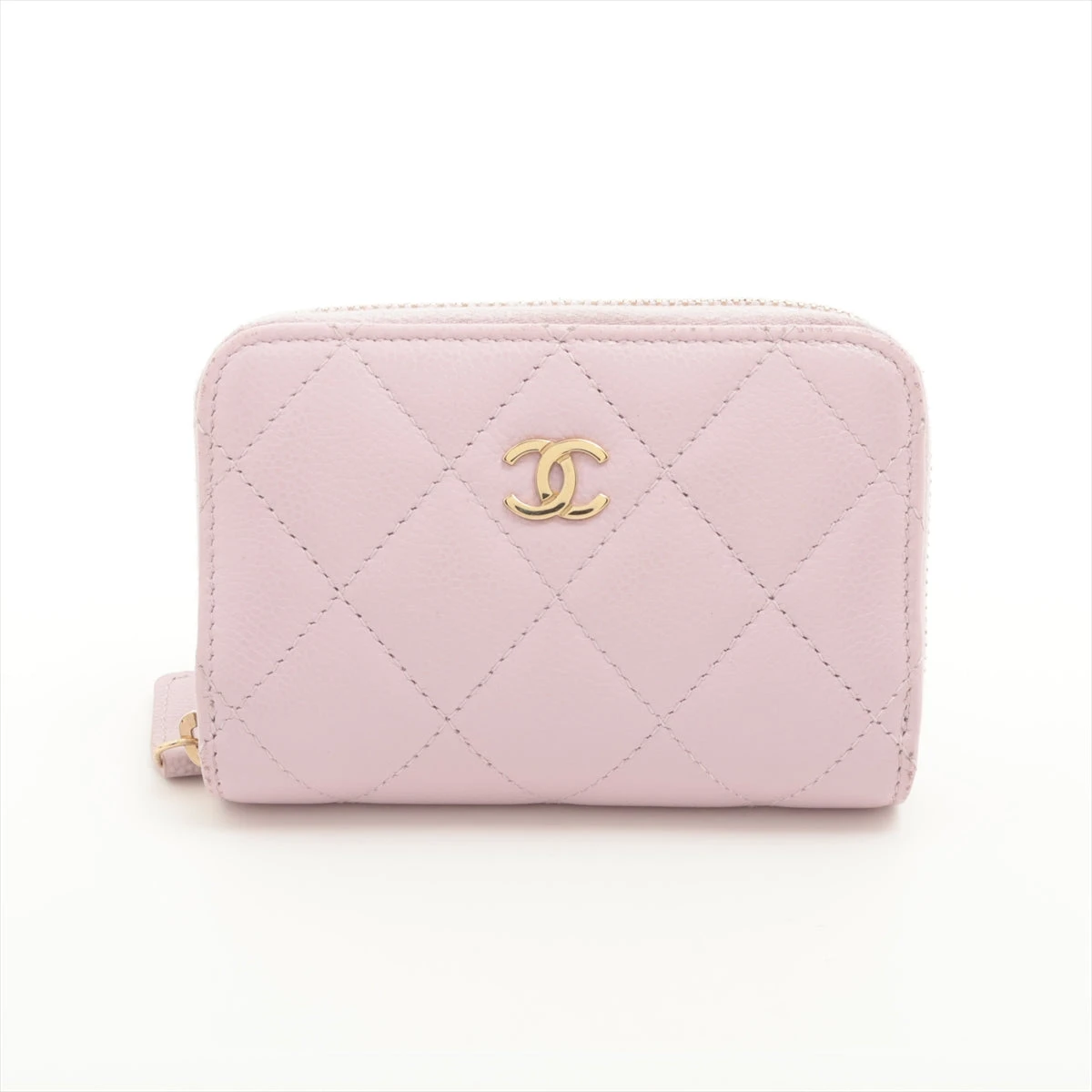 【美品】CHANEL マトラッセ キャビアスキン コインパース ゴールド金具 シャネル マトラッセ キャビアスキン コインケース ラウンド