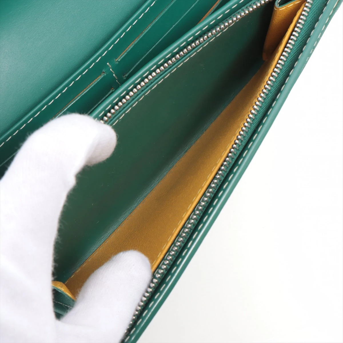 ゴヤール PVC×レザー 財布 グリーン A3438559｜中古ブランド品