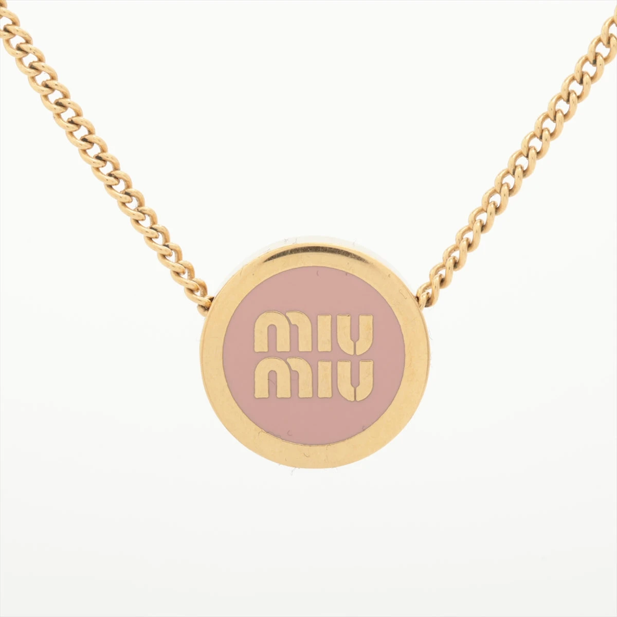 miu miu ロゴネックレス ゴールドカラー Miu Miu】クリスタル装飾◇ロゴ◇ゴールド ネックレス (MiuMiu