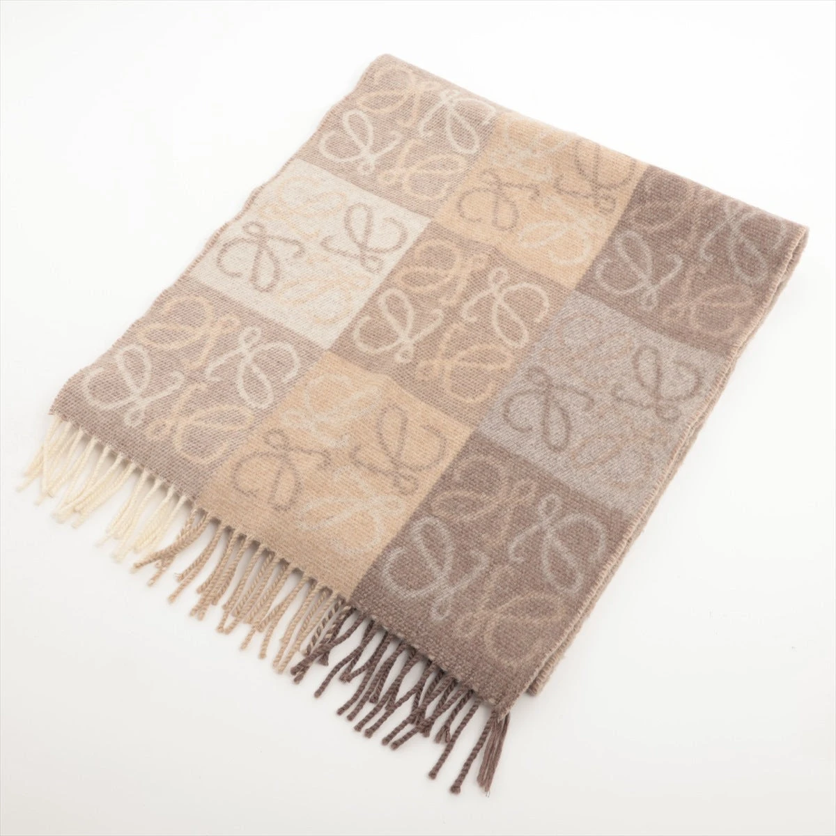 ロエベ アナグラム マフラー ウール×カシミヤ ブラウン A3445166｜中古  