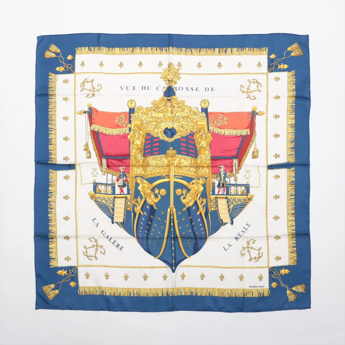 エルメス カレ90 VUE DU CARROSSE DE LA GALERE LA REALE クイーンの  