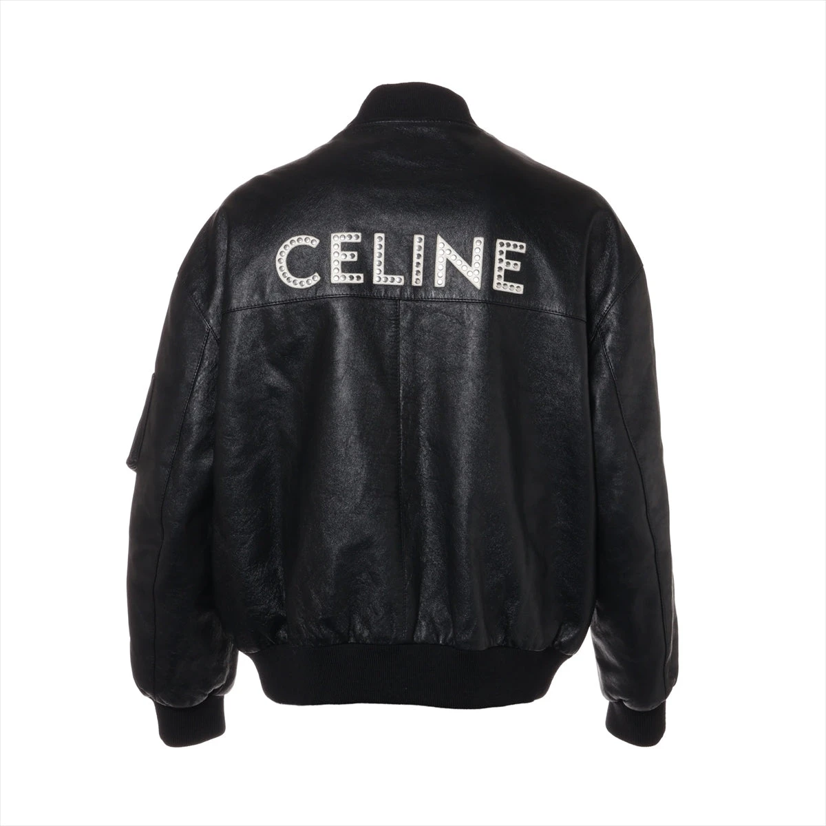 CELINE スタッズ付き ブラックレザージャケット