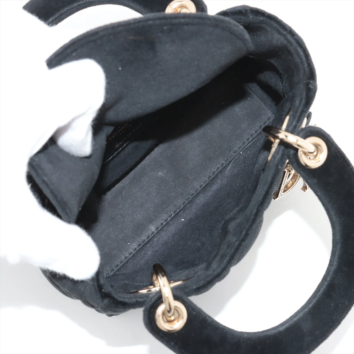 美品⭐︎ クレージュ　ベロア　黒バッグ　レア 未使用級✨クレージュ ベロア ハンドバッグ ブラック レディース