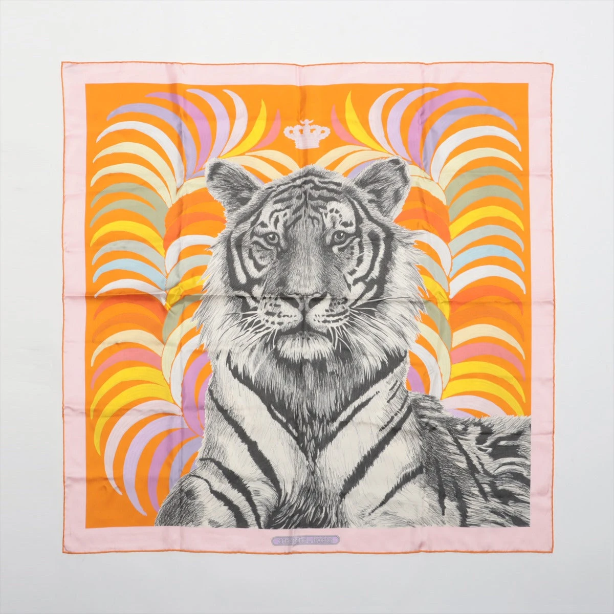 エルメス カレ90 DOUBLE FACE TIGER ROYAL ダブルフェイス