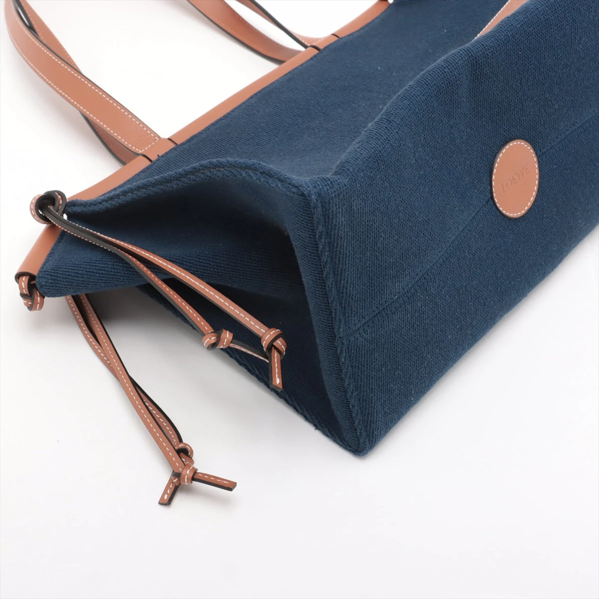 【美品】ロエベ クッショントートバッグ A4 キャンバス レザー アナグラム LOEWE 並行輸入品 ロエベ トートバッグ クッショントート