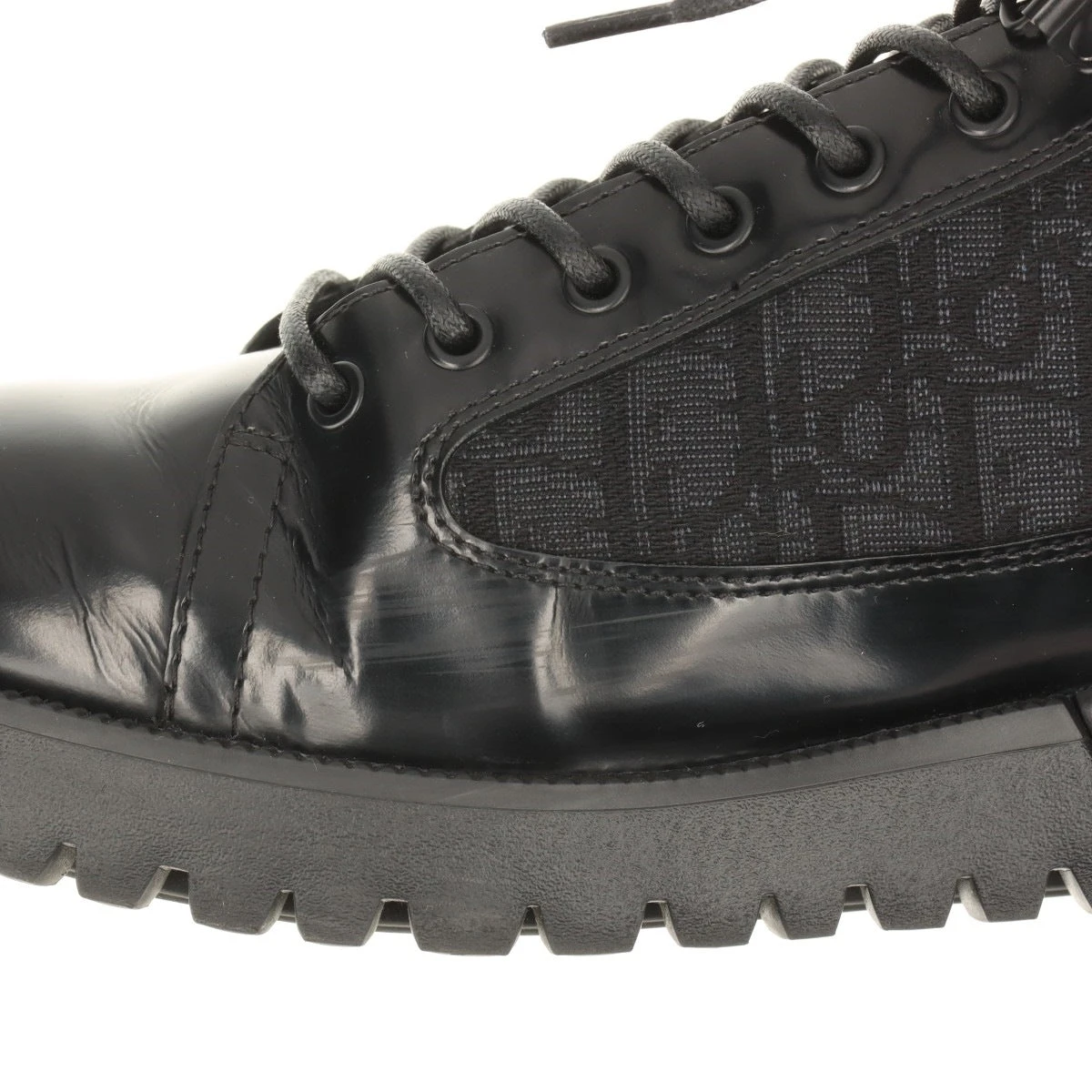 ディオール Dior Combat 24SS キャンバス×レザー レザーシューズ