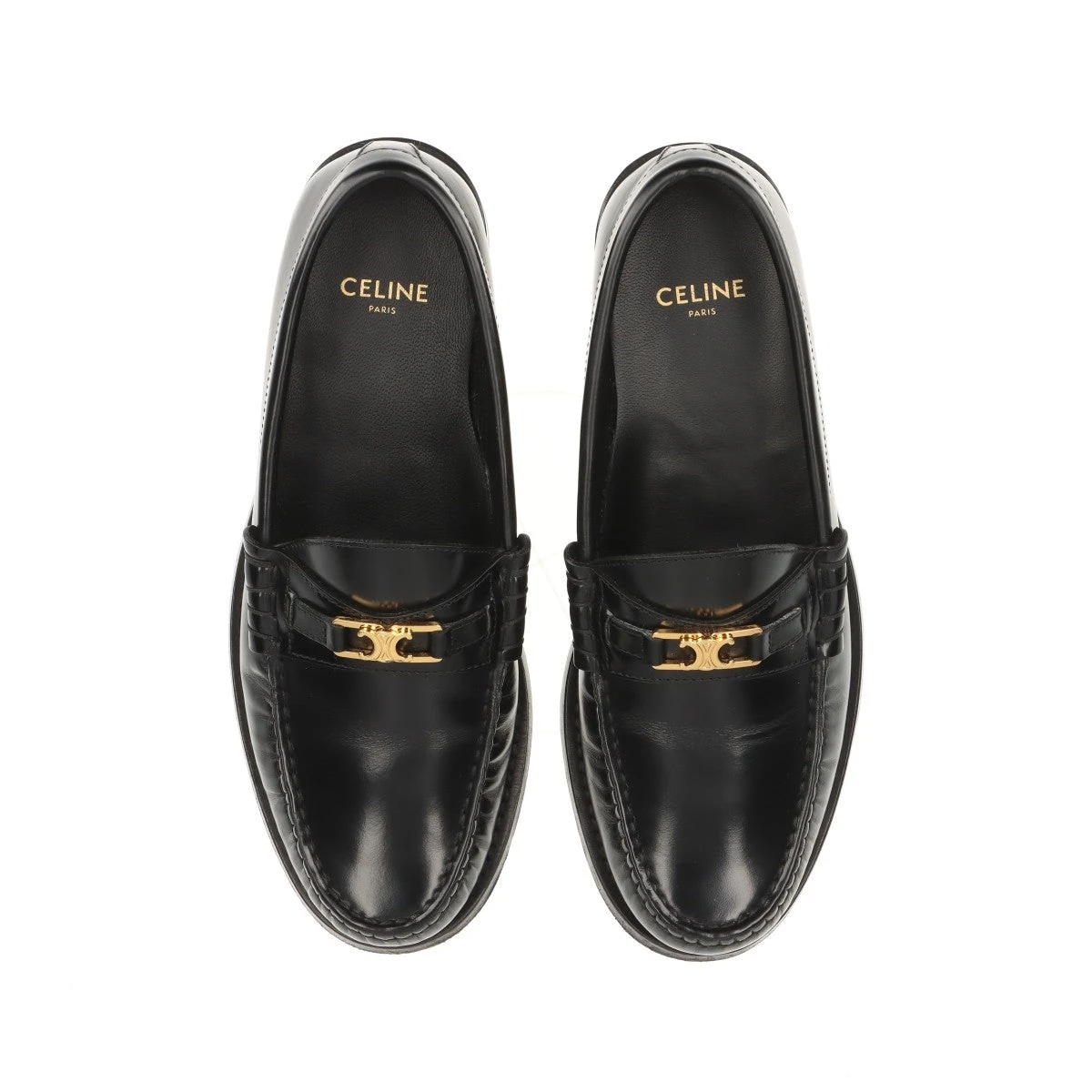 CELINE CELINE ルコ トリオンフレザーローファー ブラック 42.5 ルコ 