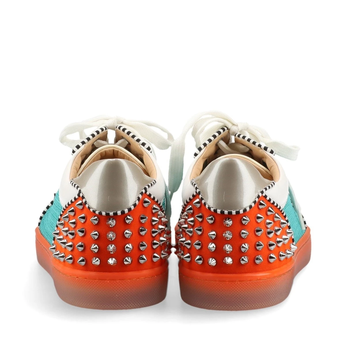 クリスチャンルブタン スパイクスタッズ レザー×メッシュ スニーカー