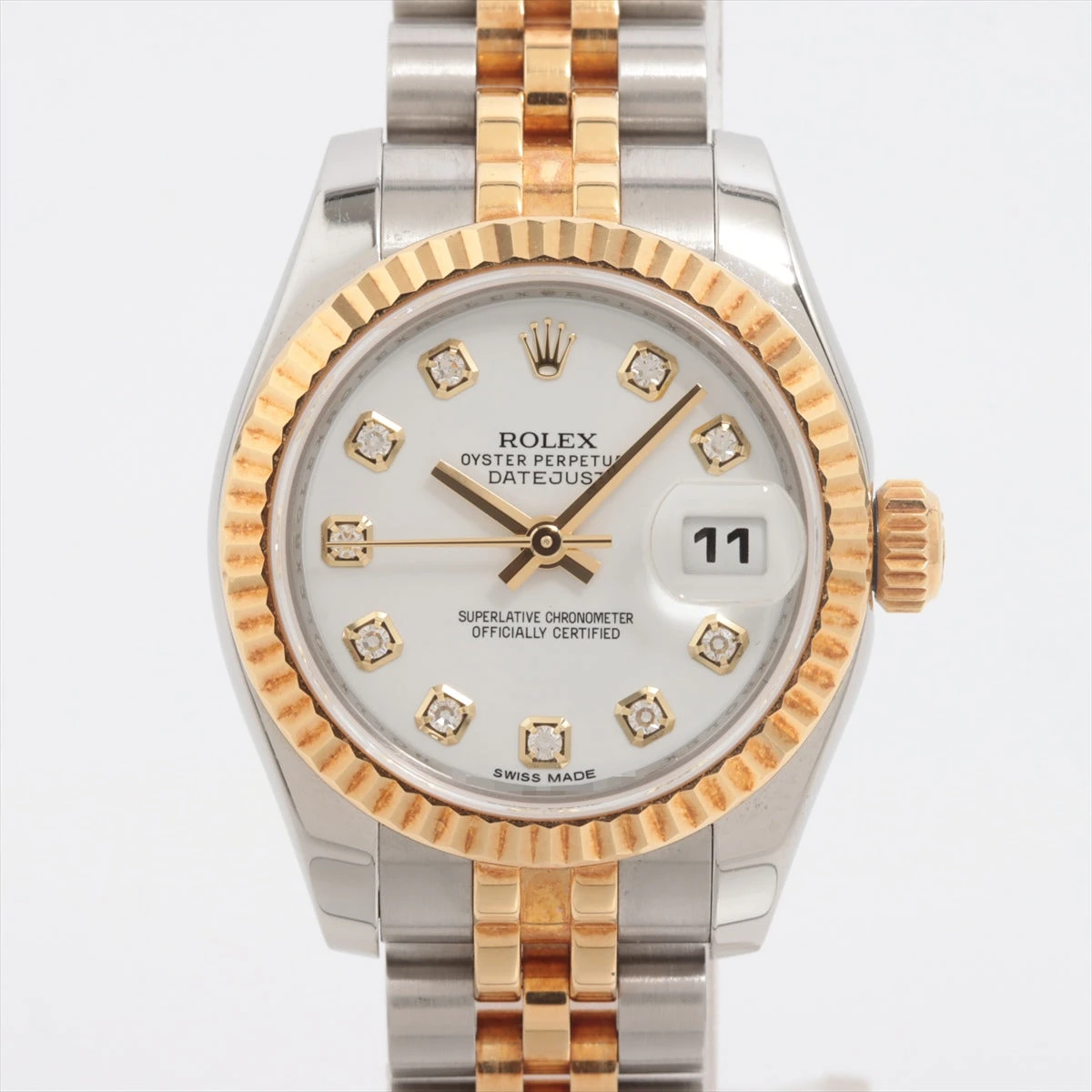 ロレックス デイトジャスト 179173 純正コマ　SS×YG 美品 楽天市場】【中古】ロレックス デイトジャスト 179173 Z番 ルーレット