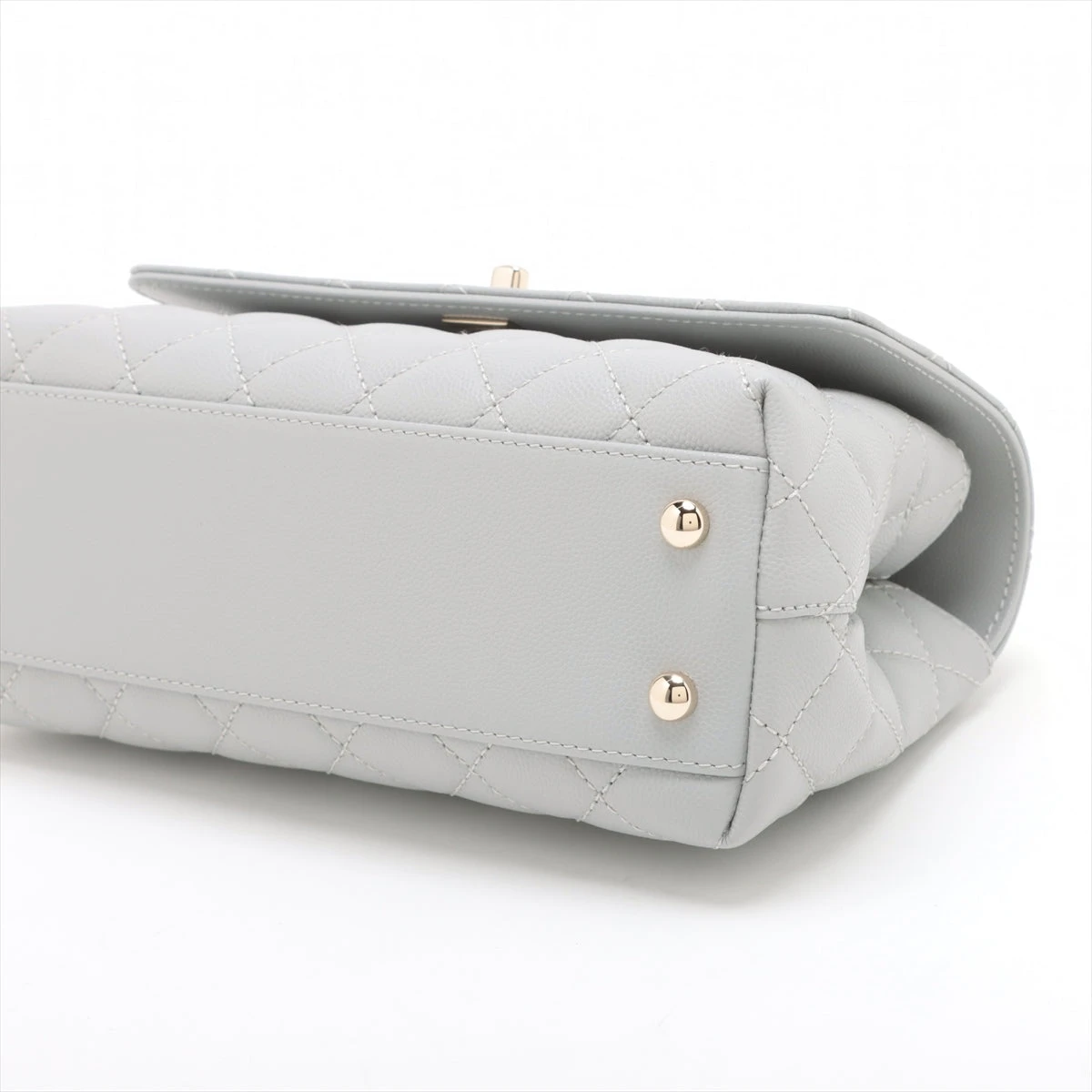 シャネル ココハンドル24 XS キャビアスキン 2WAYハンドバッグ グレー