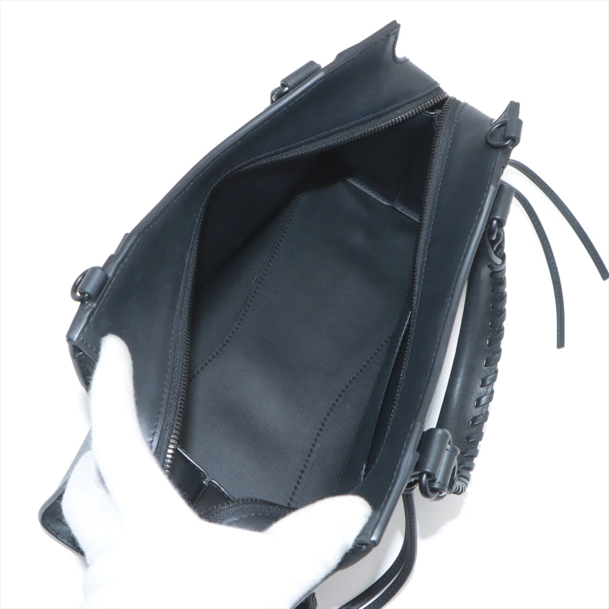 良品 バレンシアガ BBロゴ ヴィンテージ レザー ハンドバッグ ブラック 黒 BBロゴレザーハンドバッグ ヴィンテージ|バレンシアガ