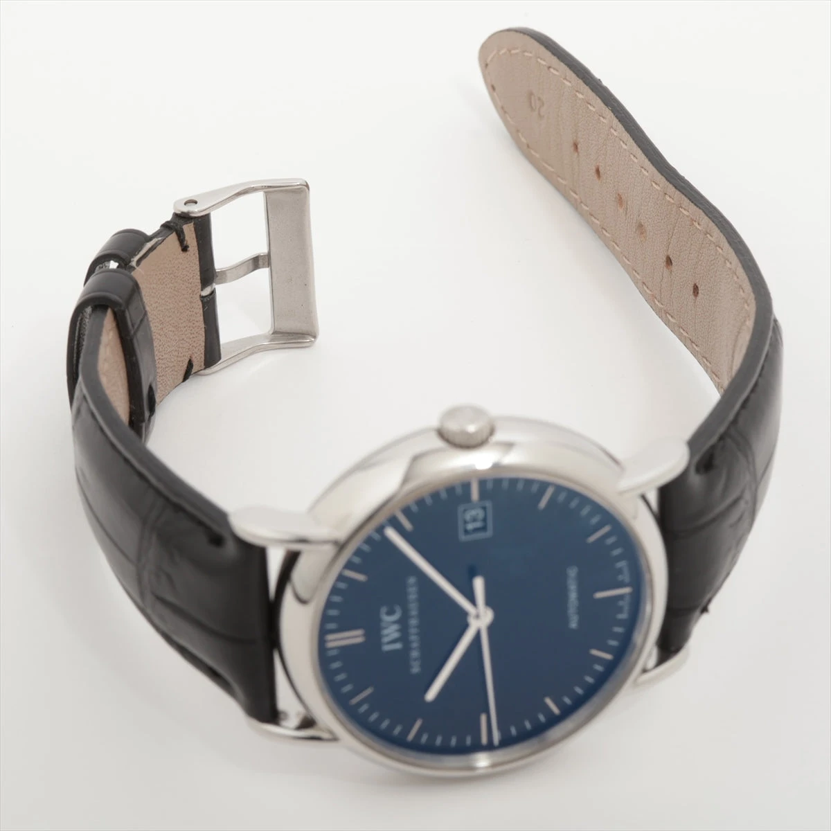 IWC ポートフィノ IW353306 SS×社外革 AT 黒文字盤 A3444027｜中古