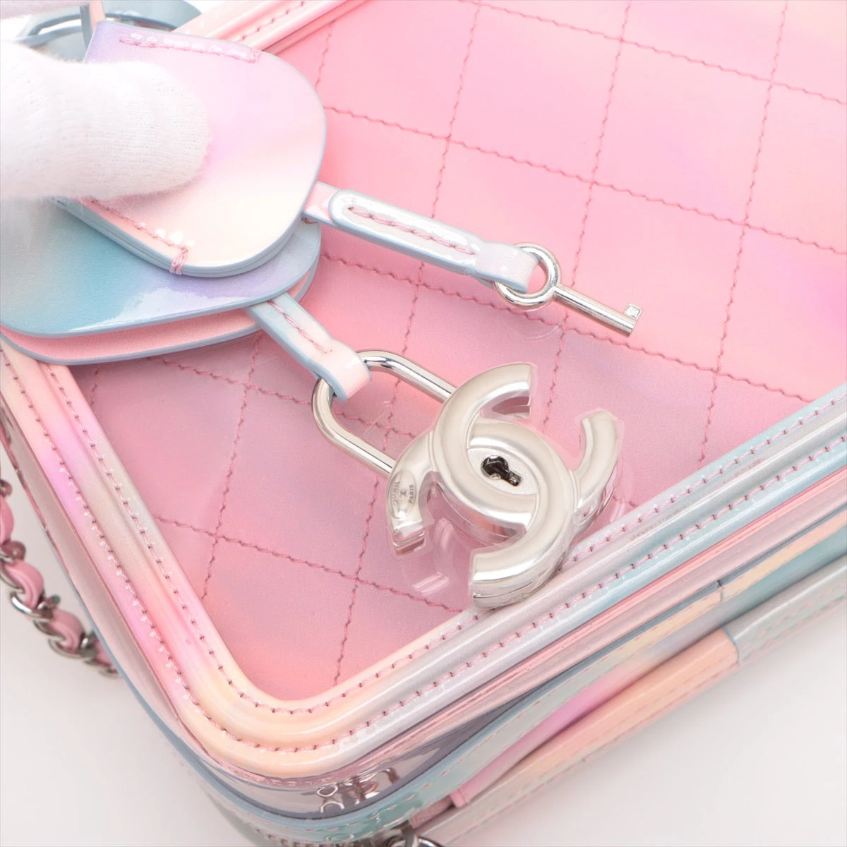 シャネル CCフィリグリー ビニール×パテントレザー 2WAY