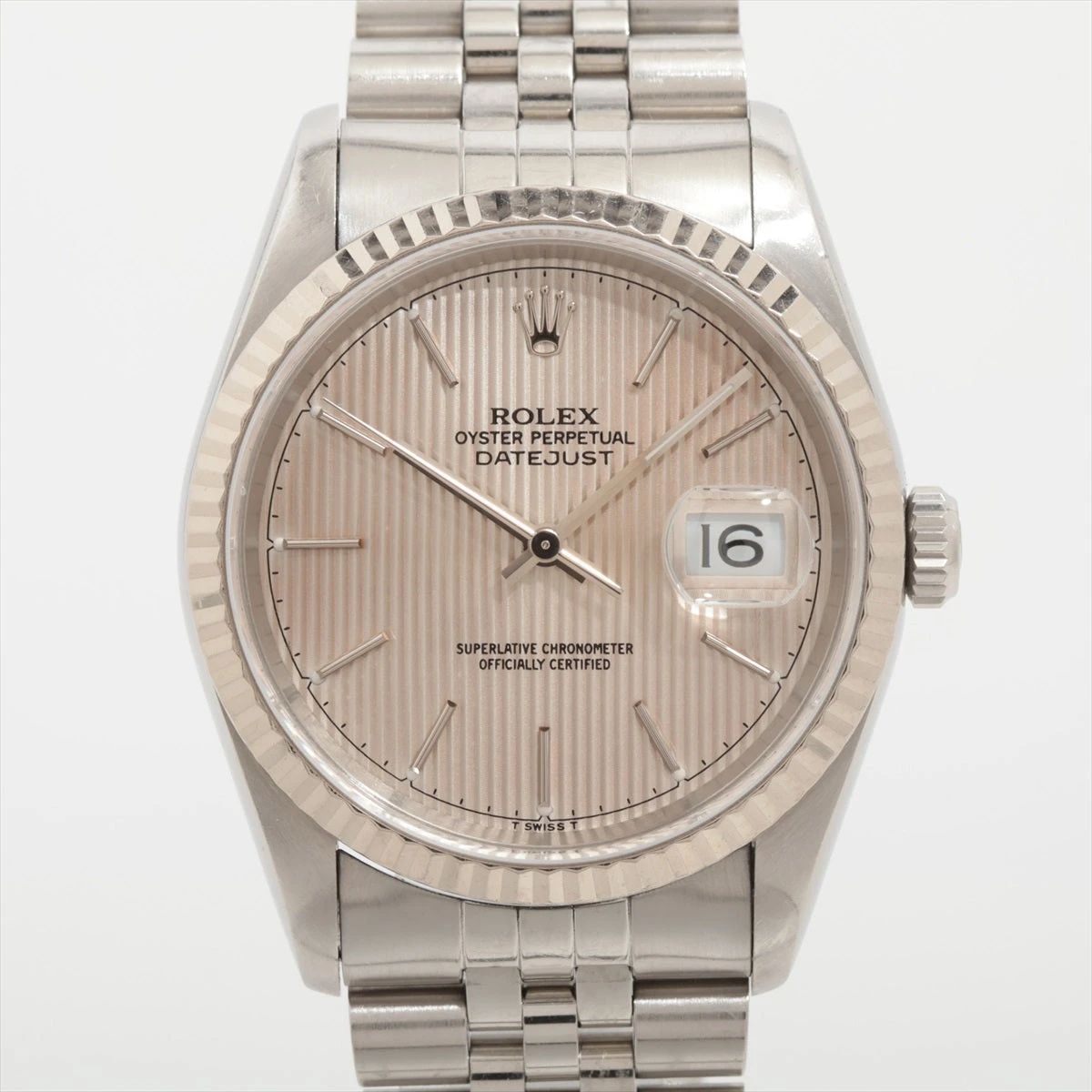 ロレックス デイトジャスト 16234 SS×WG AT タペストリー文字盤 あまり