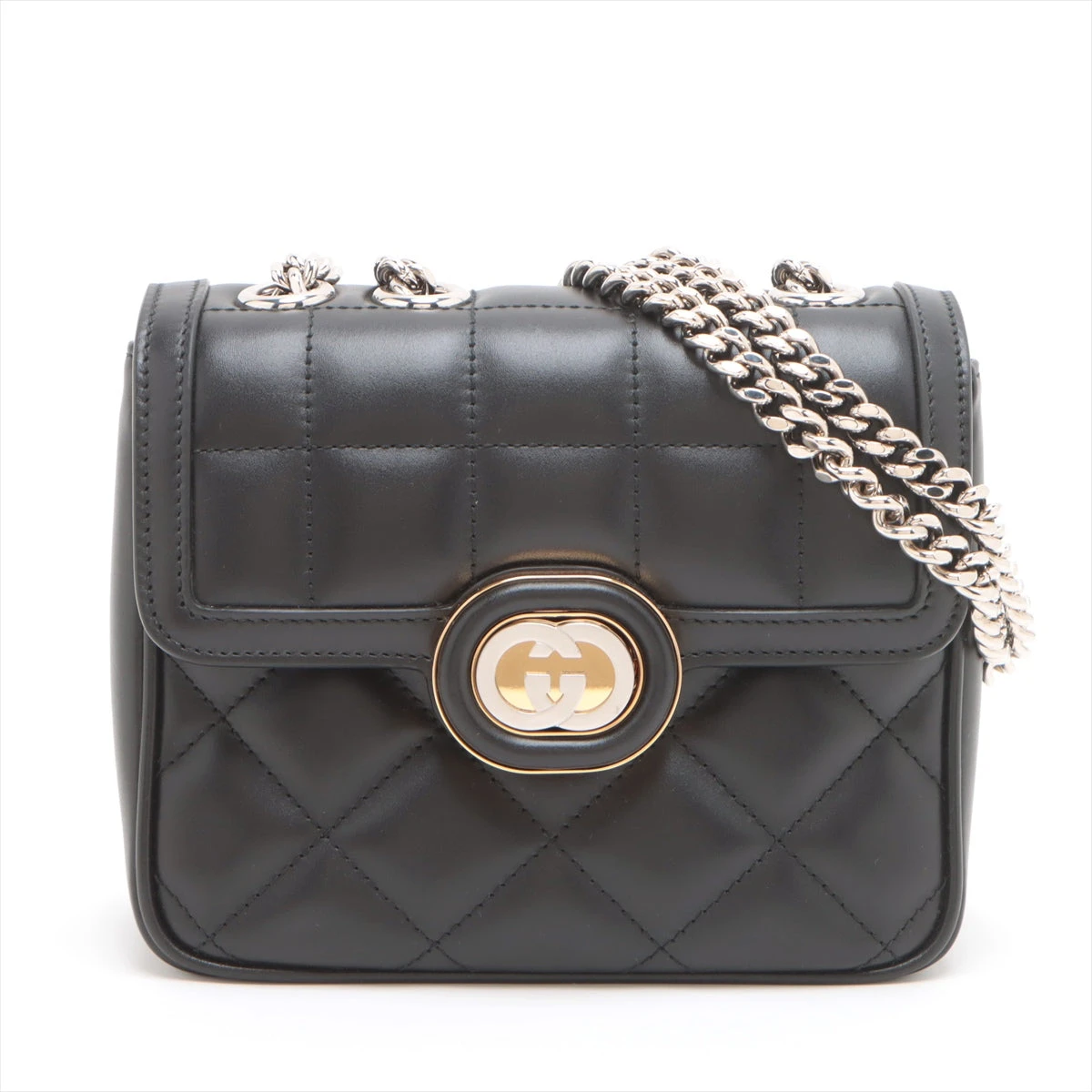 グッチ ショルダーバッグ デコ ミニ チェーンショルダーバッグ レザー 741457 GUCCI 2way バッグ 黒 GUCCI - グッチ ショルダーバッグ デコ ミニ チェーンショルダーバッグ