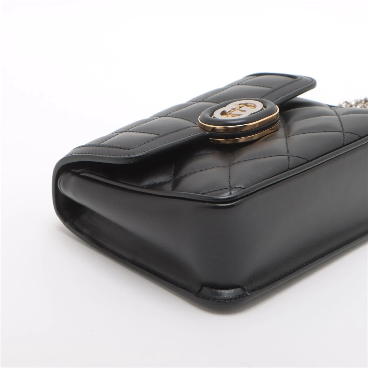 オールドグッチ ヴィンテージ チェーン ショルダーバッグ フラップ レザー 本革 GUCCI 未使用保管品 グッチ オールドグッチ ヴィンテージ