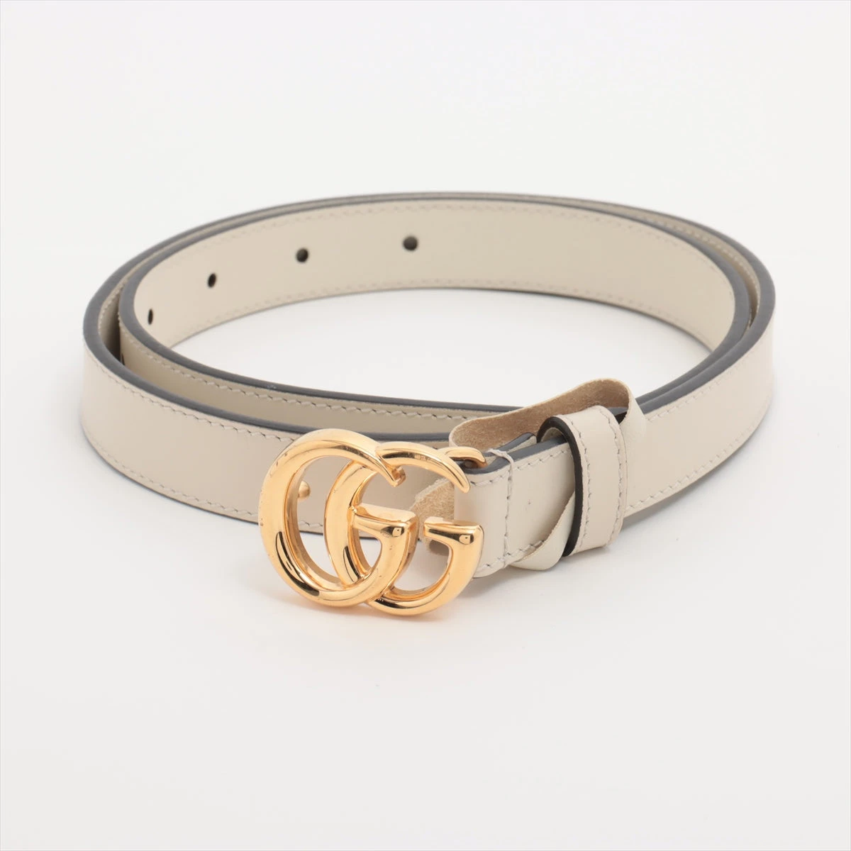 グッチ 409417 GGマーモント ベルト 70 レザー ホワイト A3447731