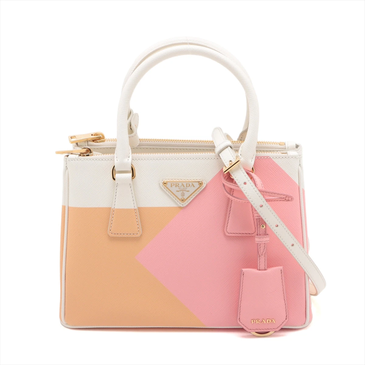 プラダ サフィアーノ ガレリア 2WAYハンドバッグ マルチカラー 1BA896