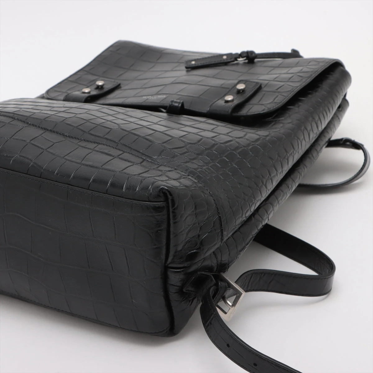 サンローランパリ サックドジュール スープル クロコ型押し バック