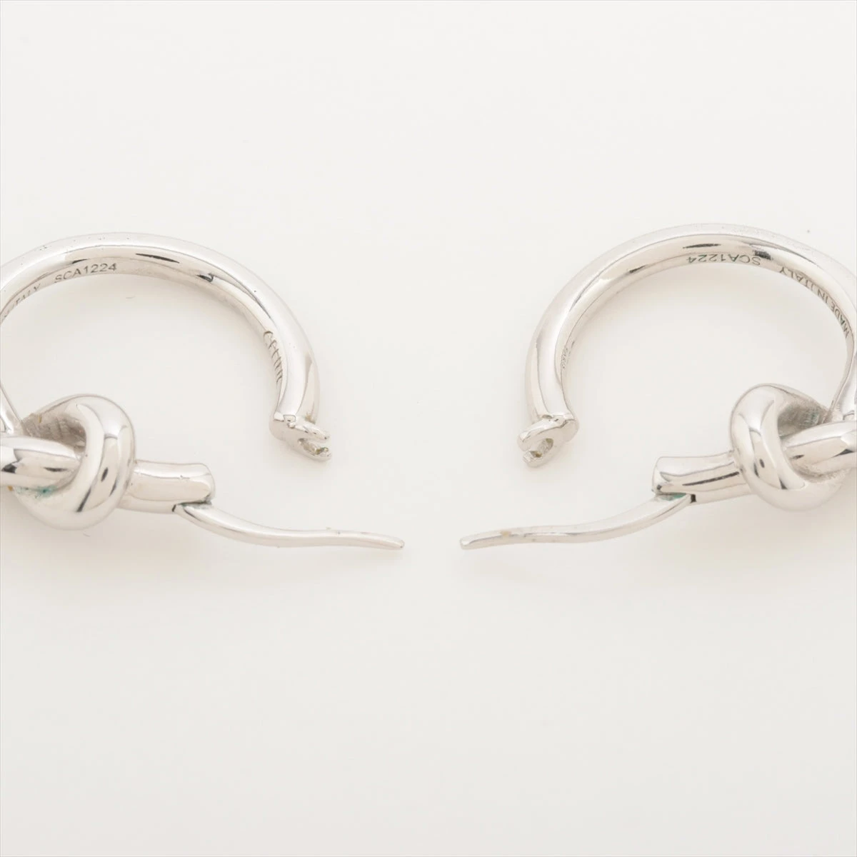 CELINE ノットピアス　シルバー 両耳用 CELINE セリーヌ メンズ ノットスモールフープ ピアス シルバー