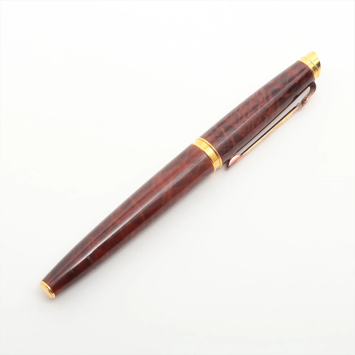 カランダッシュ 万年筆 GP×レジン ブラウン ペン先18C A3424042｜中古
