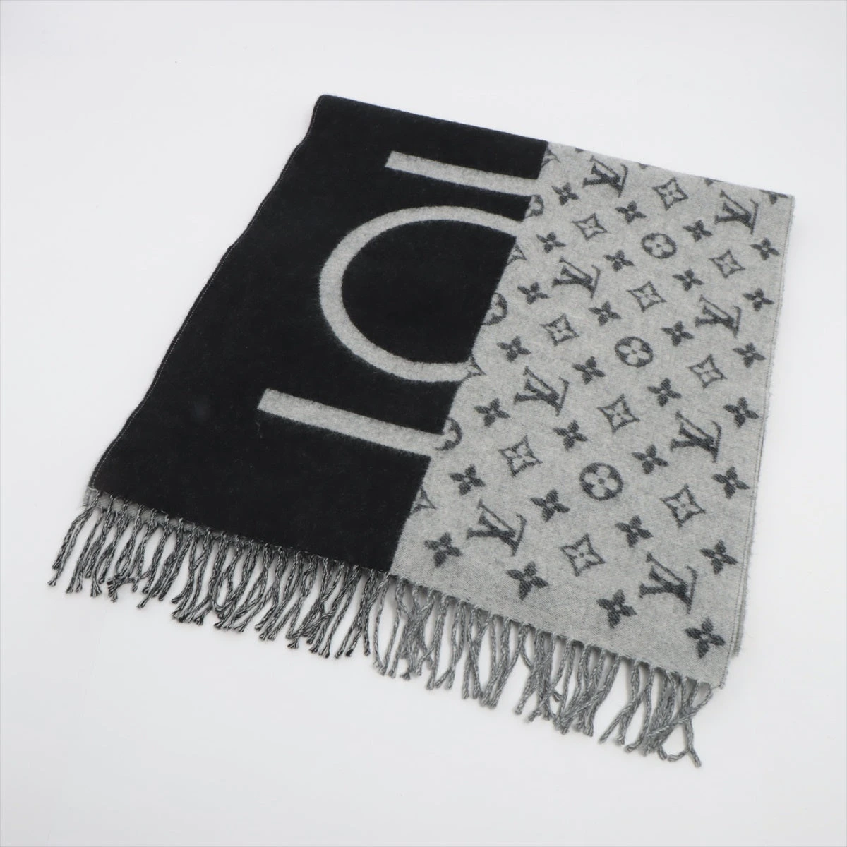 LOUIS VUITTON / エシャルプスプラウス マフラー/ウール/BRW/ストライプ/メンズ/401552 LOUIS VUITTON◇エシャルプスプラウス マフラー/ウール/BRW/ストライプ