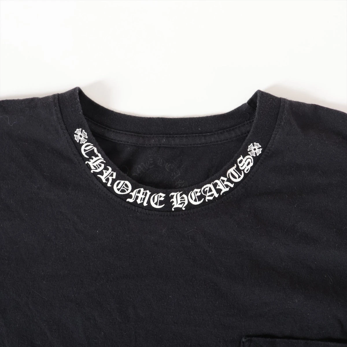 クロムハーツ Tシャツ コットン サイズL ブラック ネックロゴ A3441683 