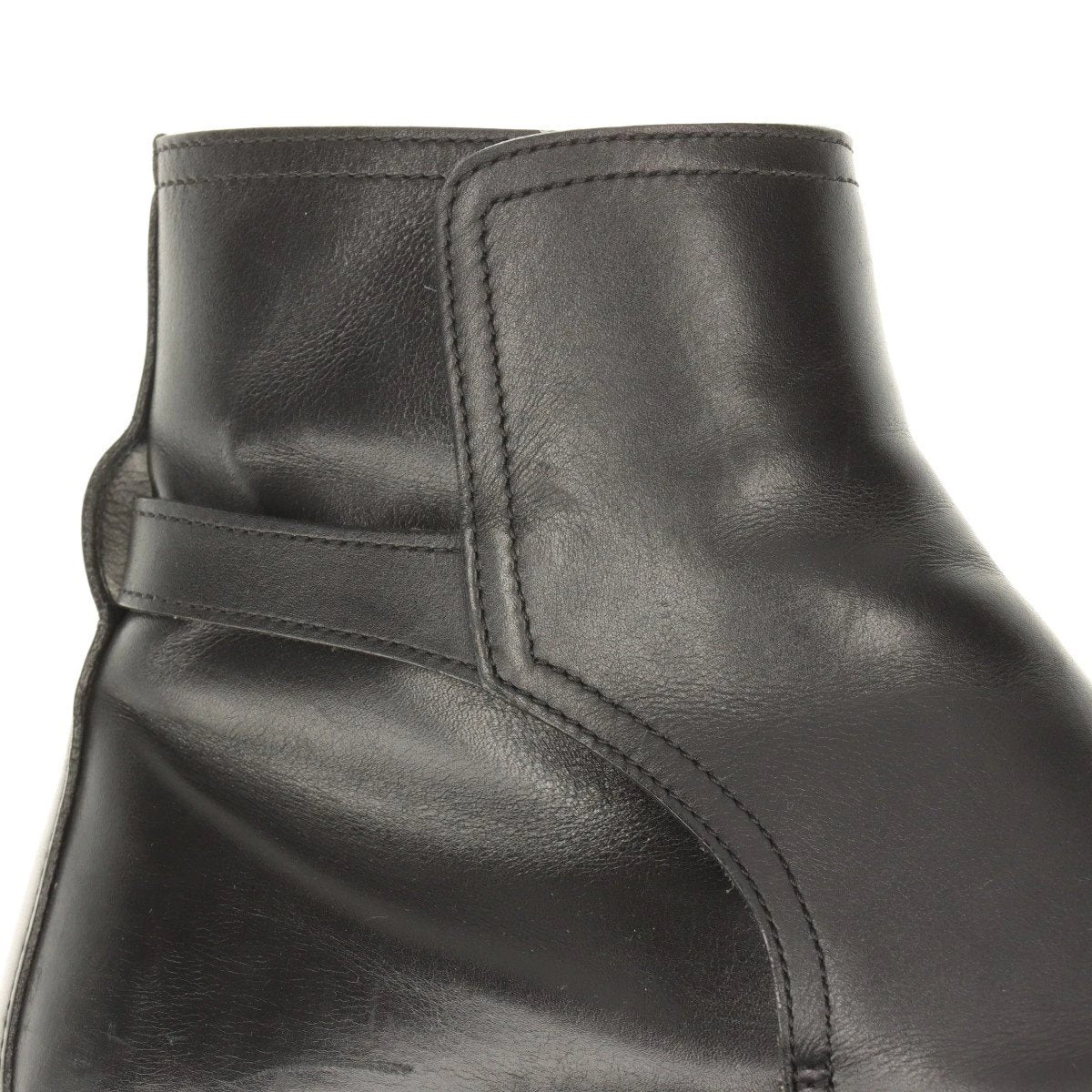 HERMES Portland エルメス バックル アピ レザー ショートブーツ エルメス ポートランド レザー ブーツ 40 1/2 メンズ ブラック H