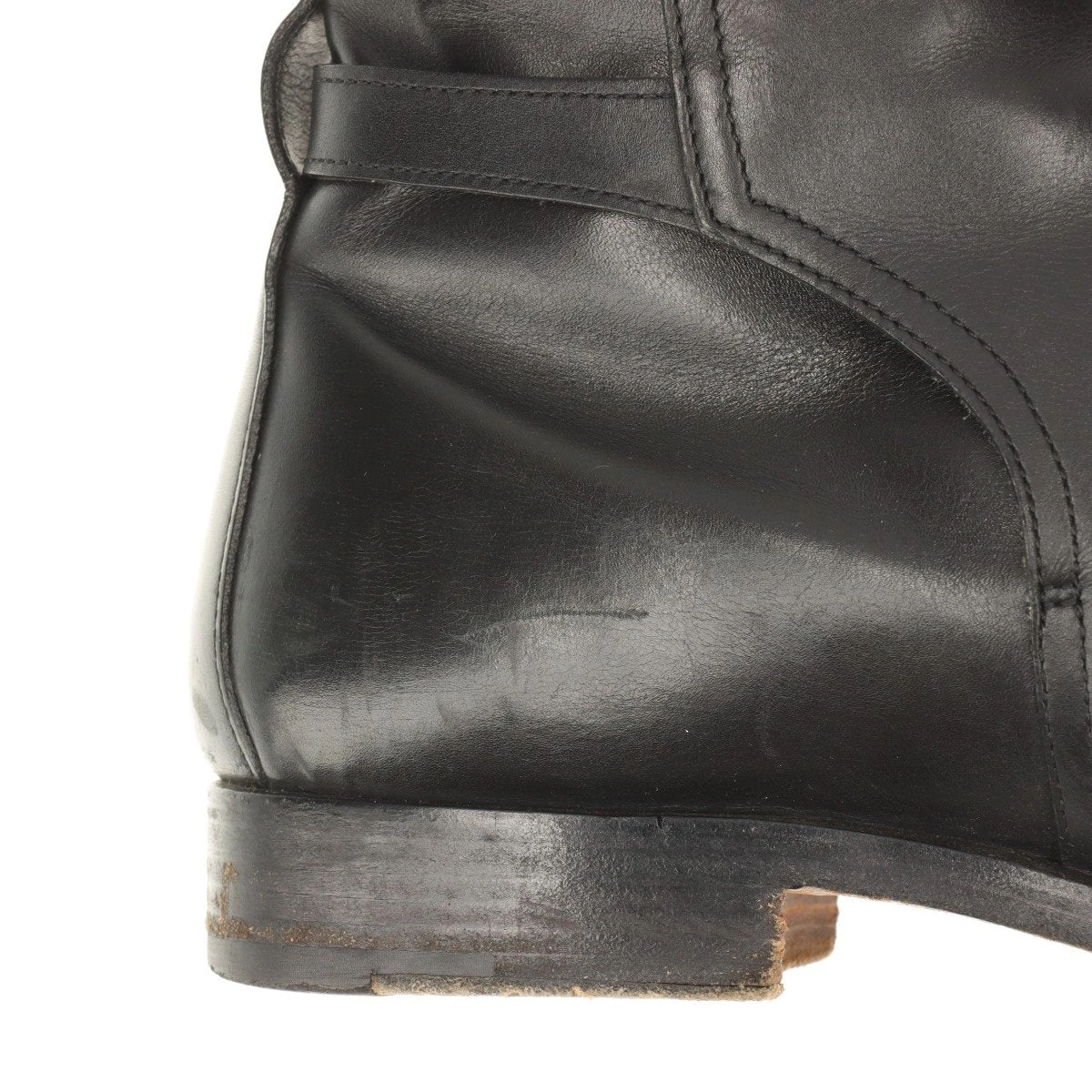 エルメス ポートランド レザー ブーツ 40 1/2 メンズ ブラック H