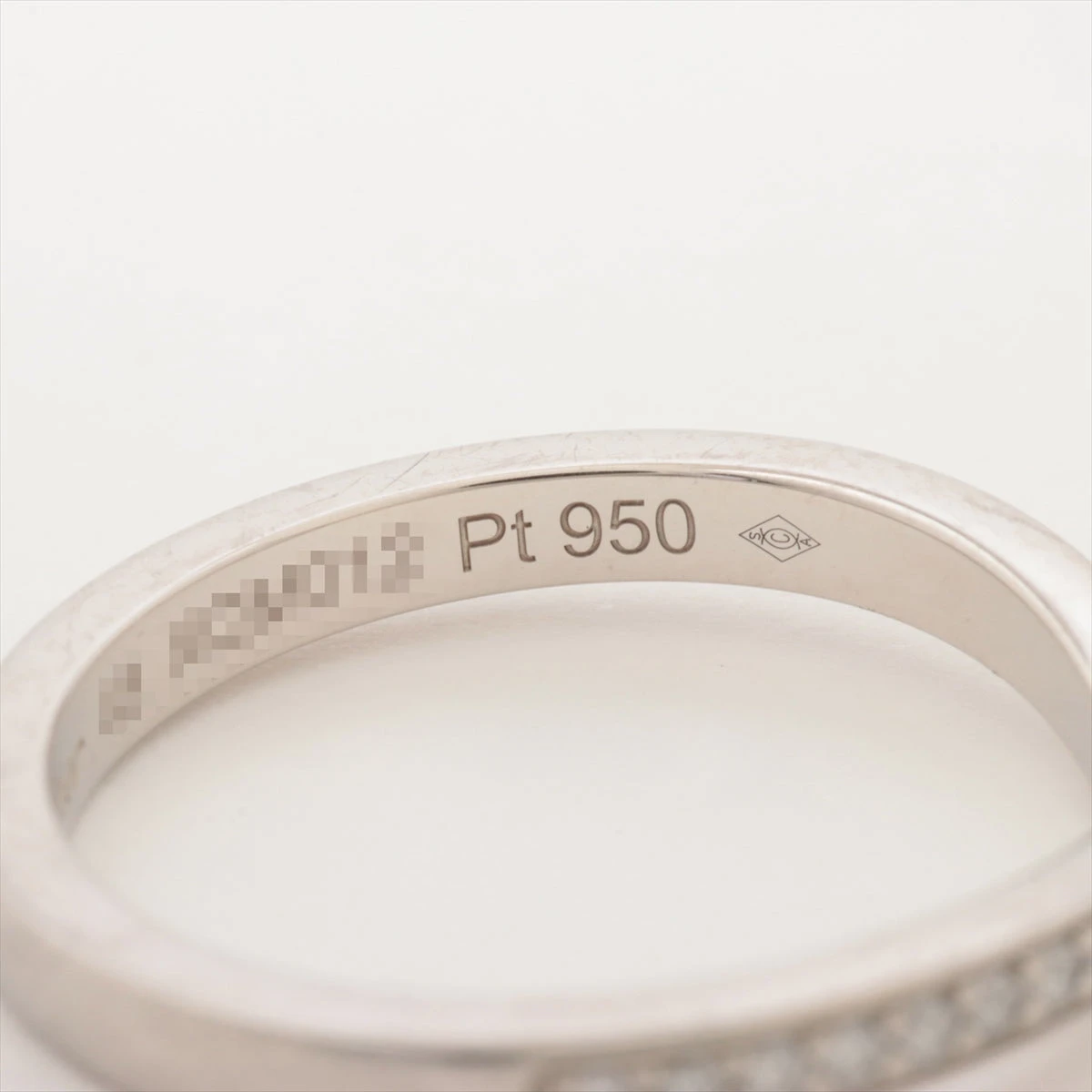 pt950 カルティエ リング 指輪 48 ダイヤモンド バレリーナ カーブ カルティエ バレリーナカーブ ハーフエタニティ ダイヤ リング