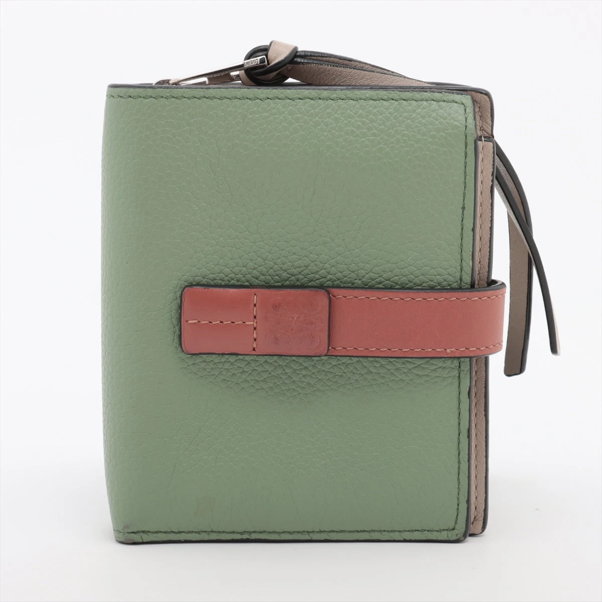 【極美品】LOEWE ロエベ アナグラム コンパクトジップ ウォレット グリーン LOEWE （ロエベ） アナグラムコンパクトジップウォレット グリーン