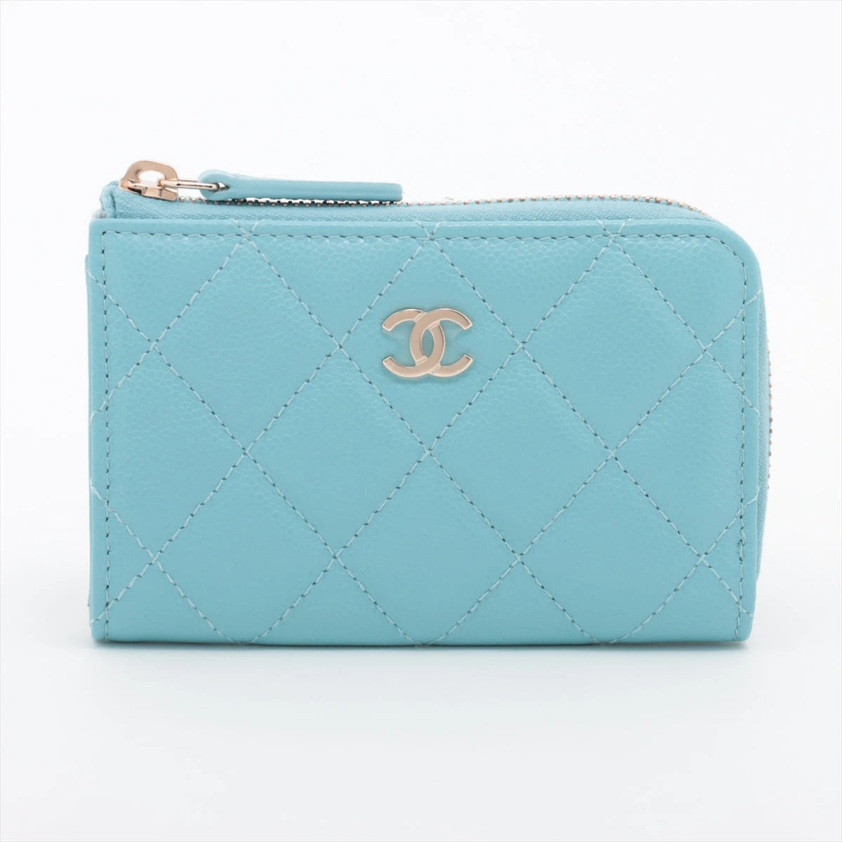 シャネル シャネル コインケース 財布 ブルー キャビアスキン CHANEL