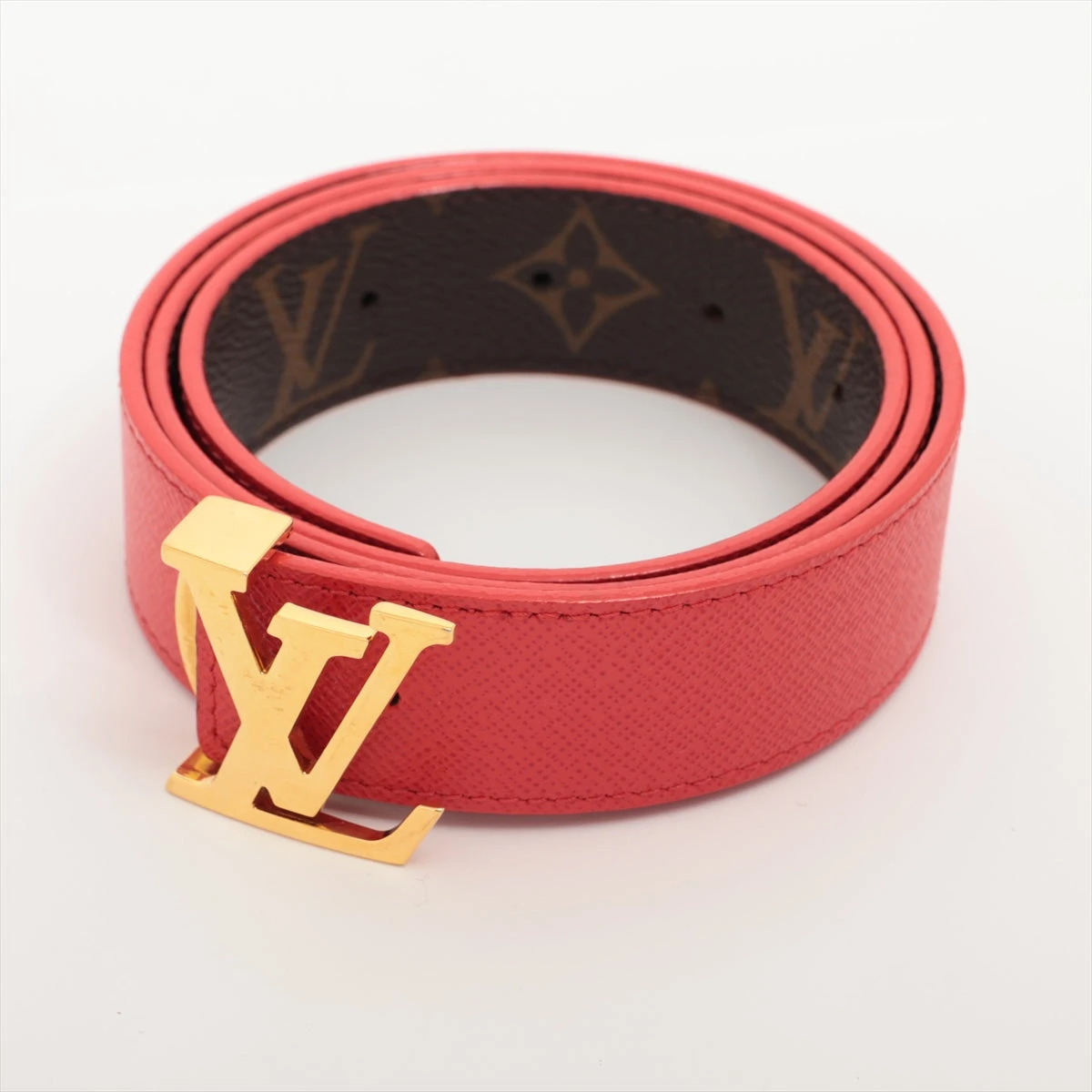 LouisVuitton ベルト レディース モノグラム/赤 M9498 Louis Vuitton Women's Reversible Belt - M9498 – Refined Luxury