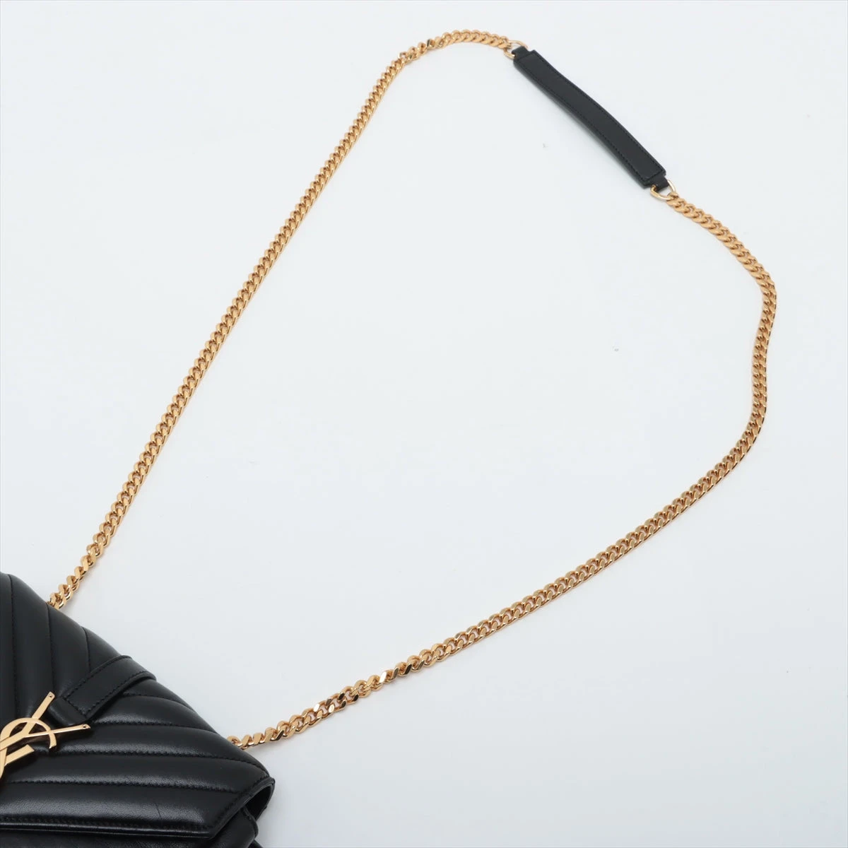 サンローラン　ベイビーチャイ　チェーンショルダーバッグ　パテントレザー　ブラック SAINT LAURENT - サンローラン ベイビーチャイ チェーン