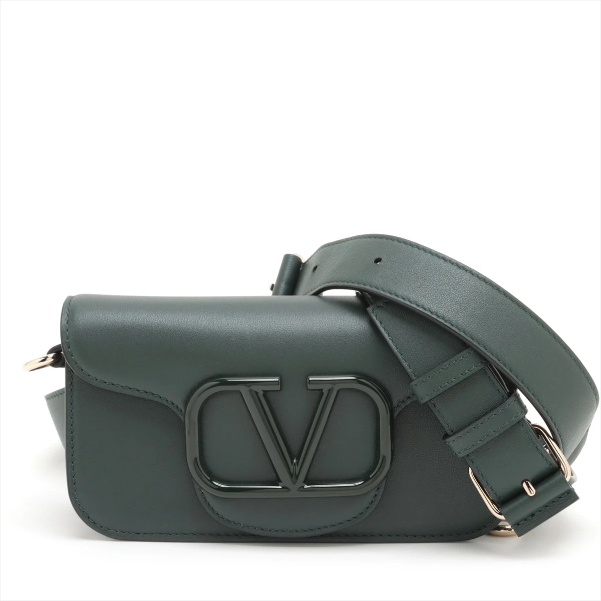 2602-281｜美品｜ ヴァレンティノ ショルダーバッグ レザー グリーン VALENTINO（ショルダーバッグ ・ グリーン・カーキ/緑色系）のフリマ