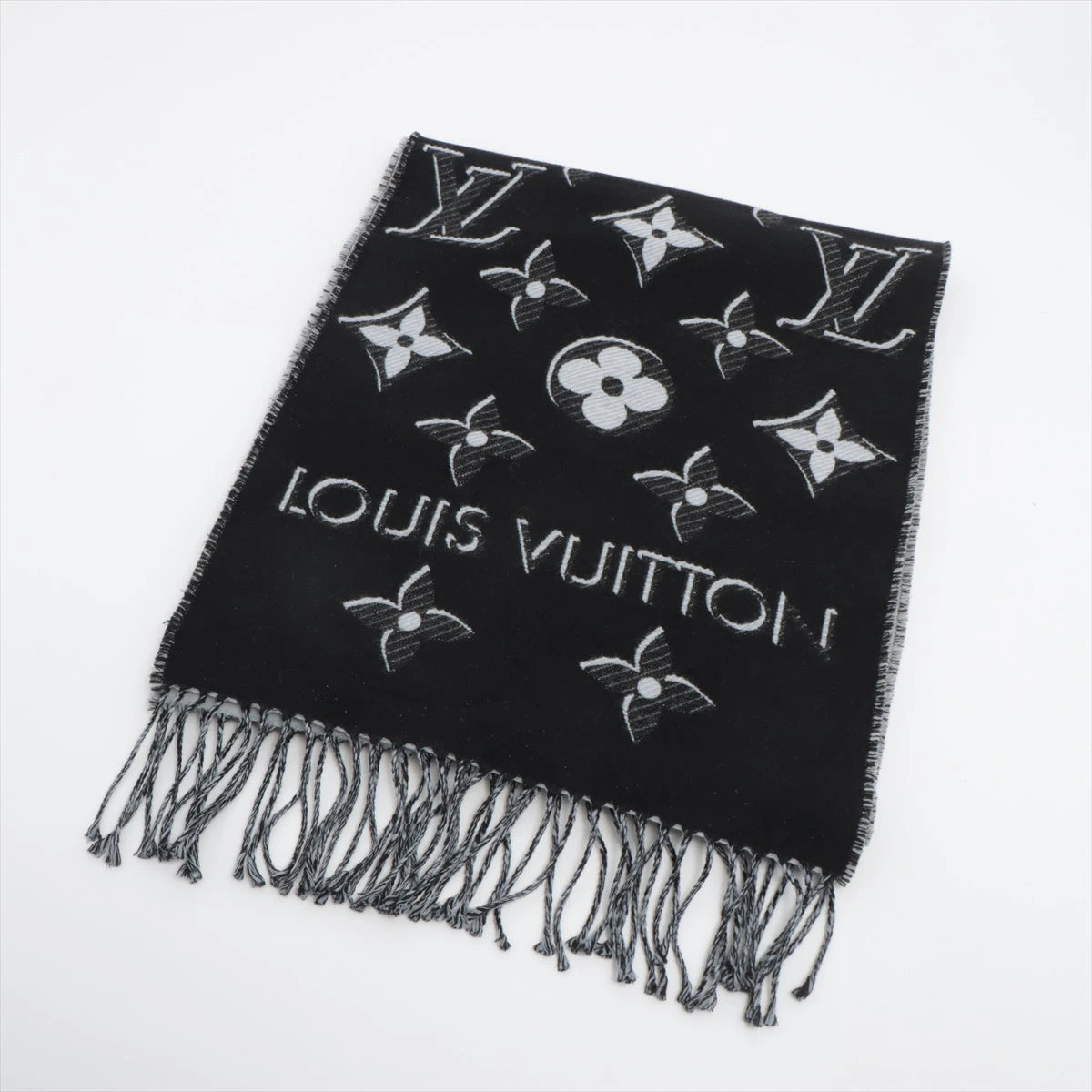ルイヴィトン LV エセンシャル シャインM78159 マフラー ウール グレー