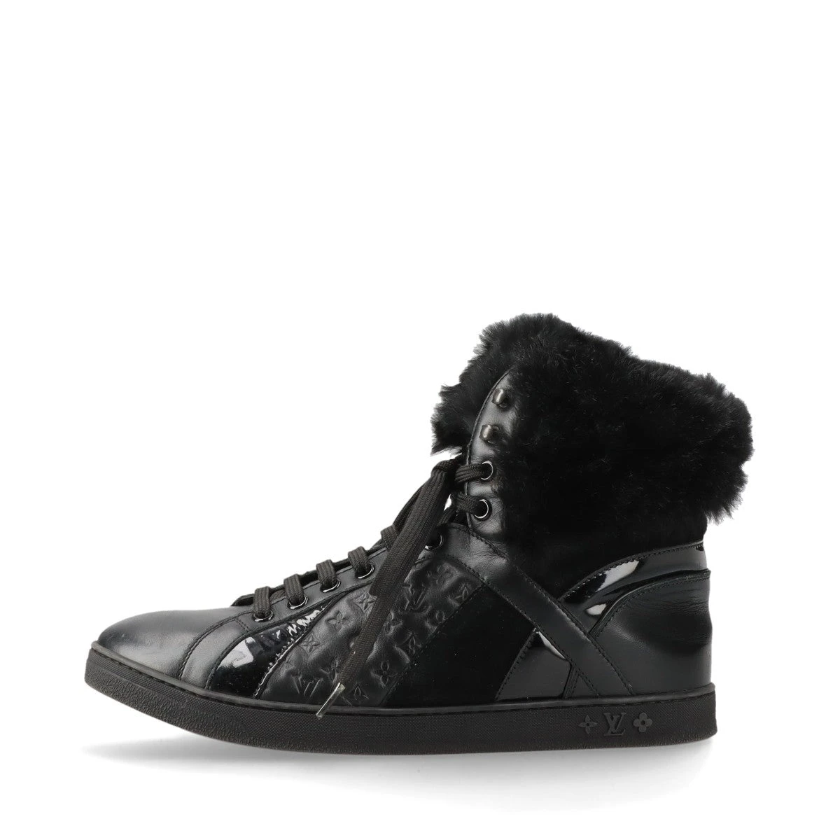 ルイヴィトン ブラック ハイカットスニーカー スエード/レザー 希少