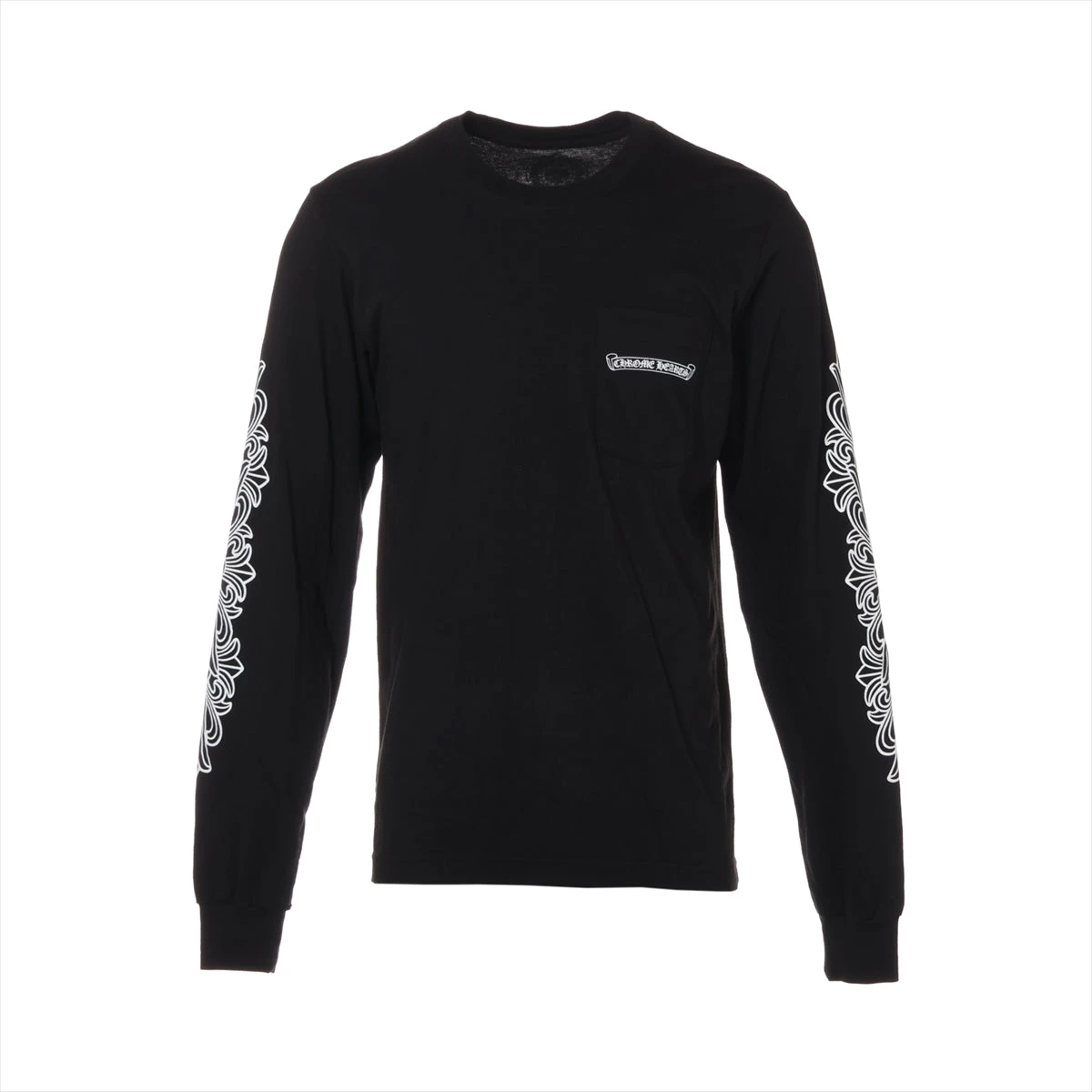 送料込【CHROME HEARTS】アイチャート ダガー ロングTシャツ 黒 クロムハーツ ロングTシャツ コットン サイズM ブラック ダガー