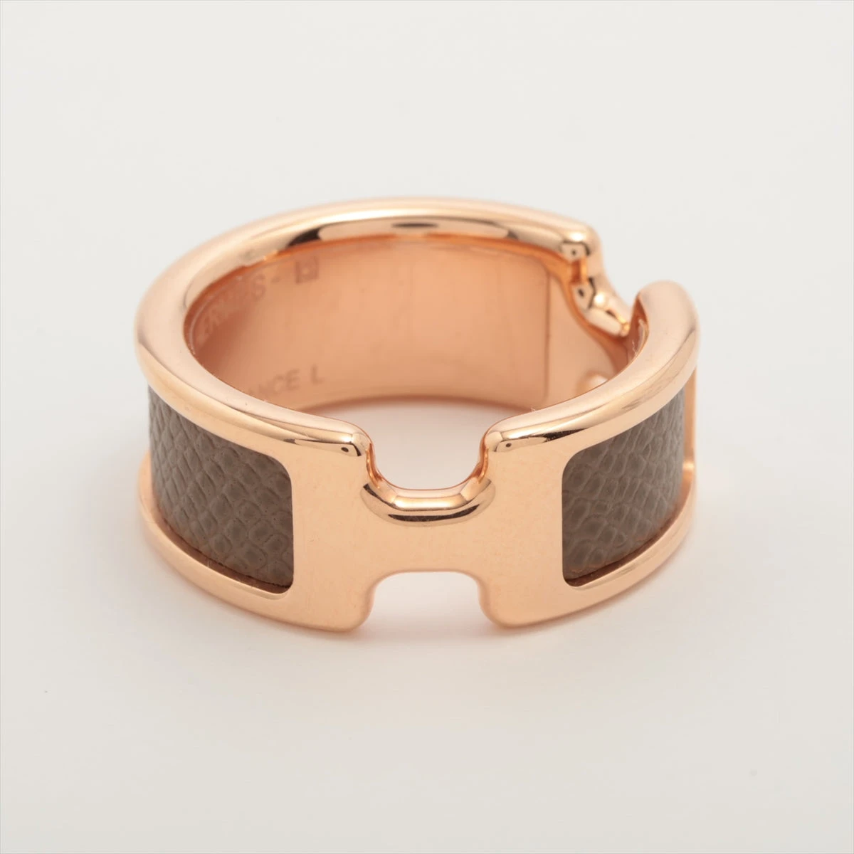 エルメス オランプ リング L GP×革 エトゥープ×ゴールド A3451810