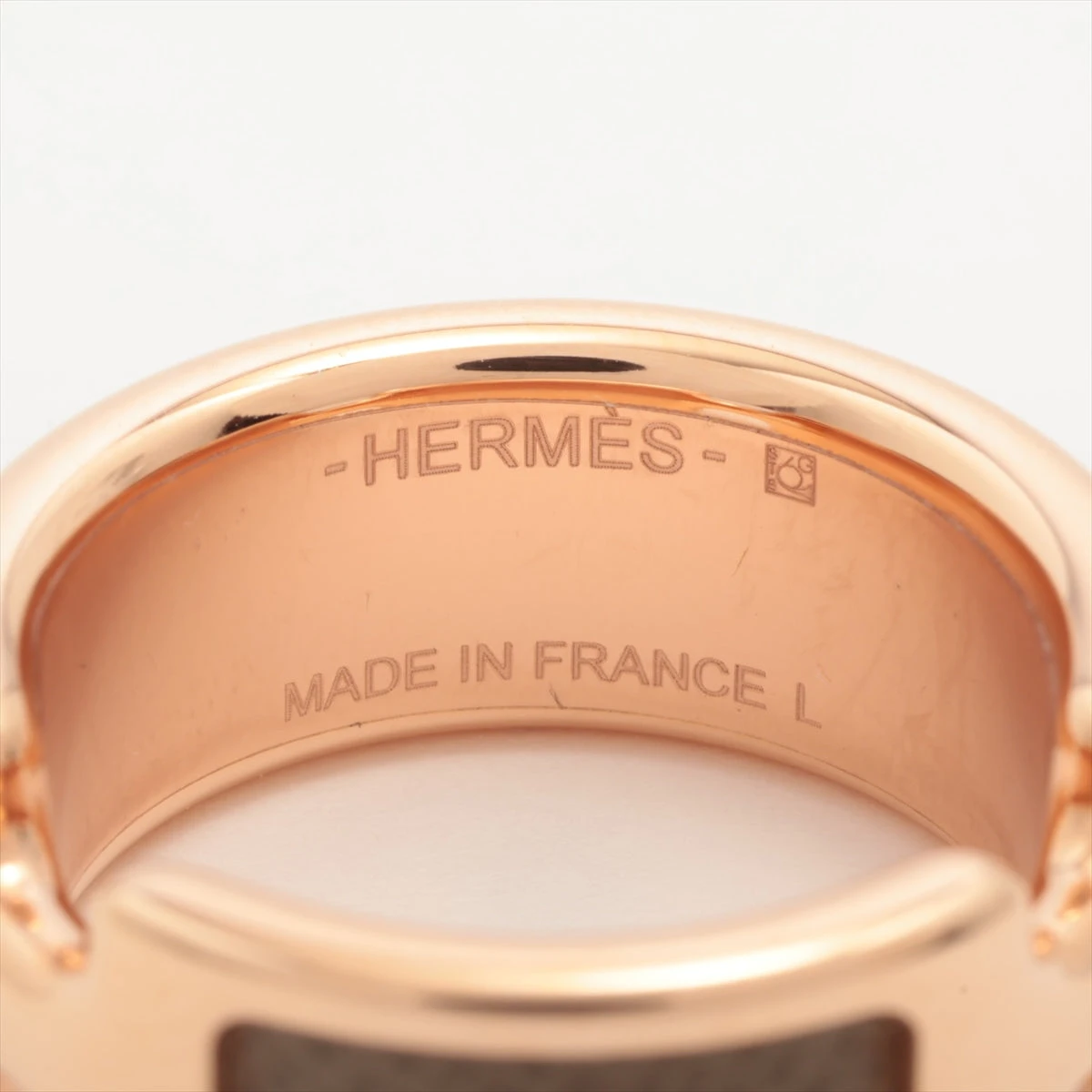 エルメス オランプ リング L GP×革 エトゥープ×ゴールド