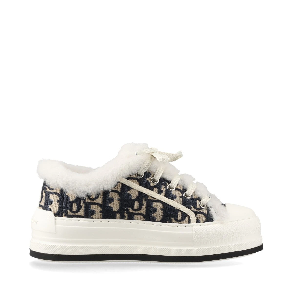 Dior ファー付きホワイトスニーカー 23cm