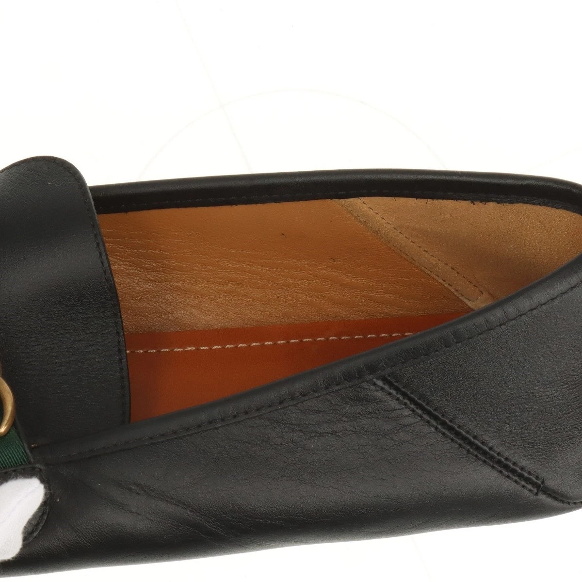 極美品◎グッチ GGマーモント パンプス　シェリーライン　ウェブライン レザー グッチ GGマーモント レザー ドライビングシューズ 10 メンズ