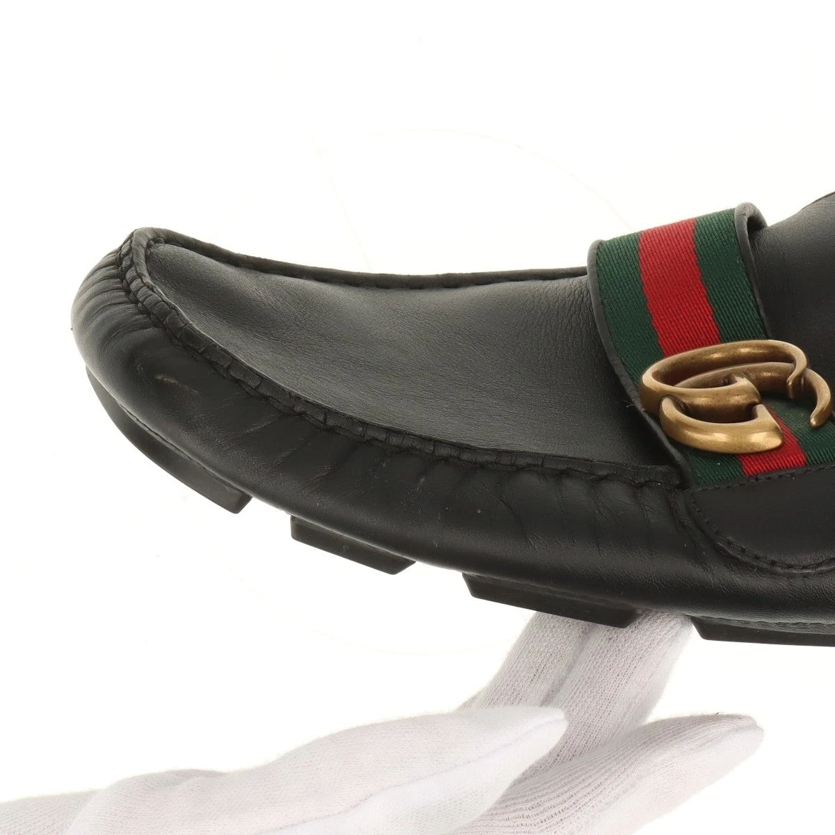 グッチ GGマーモント レザー ドライビングシューズ 10 メンズ ブラック
