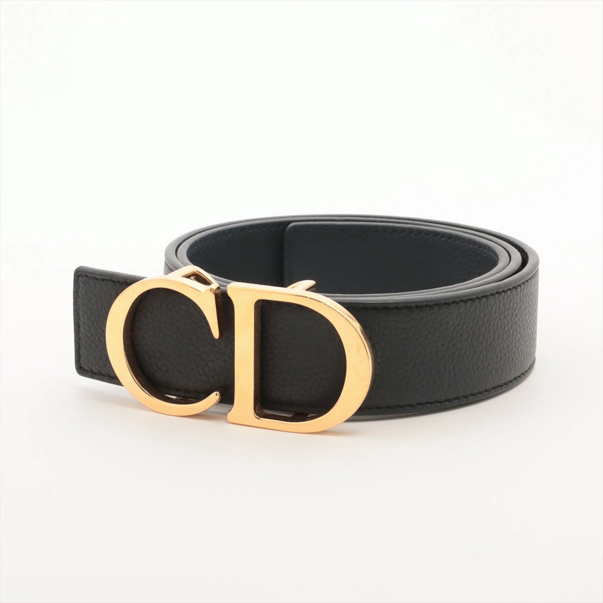 Dior ネイビー レザー ベルト CDロゴ 【公式通販】
