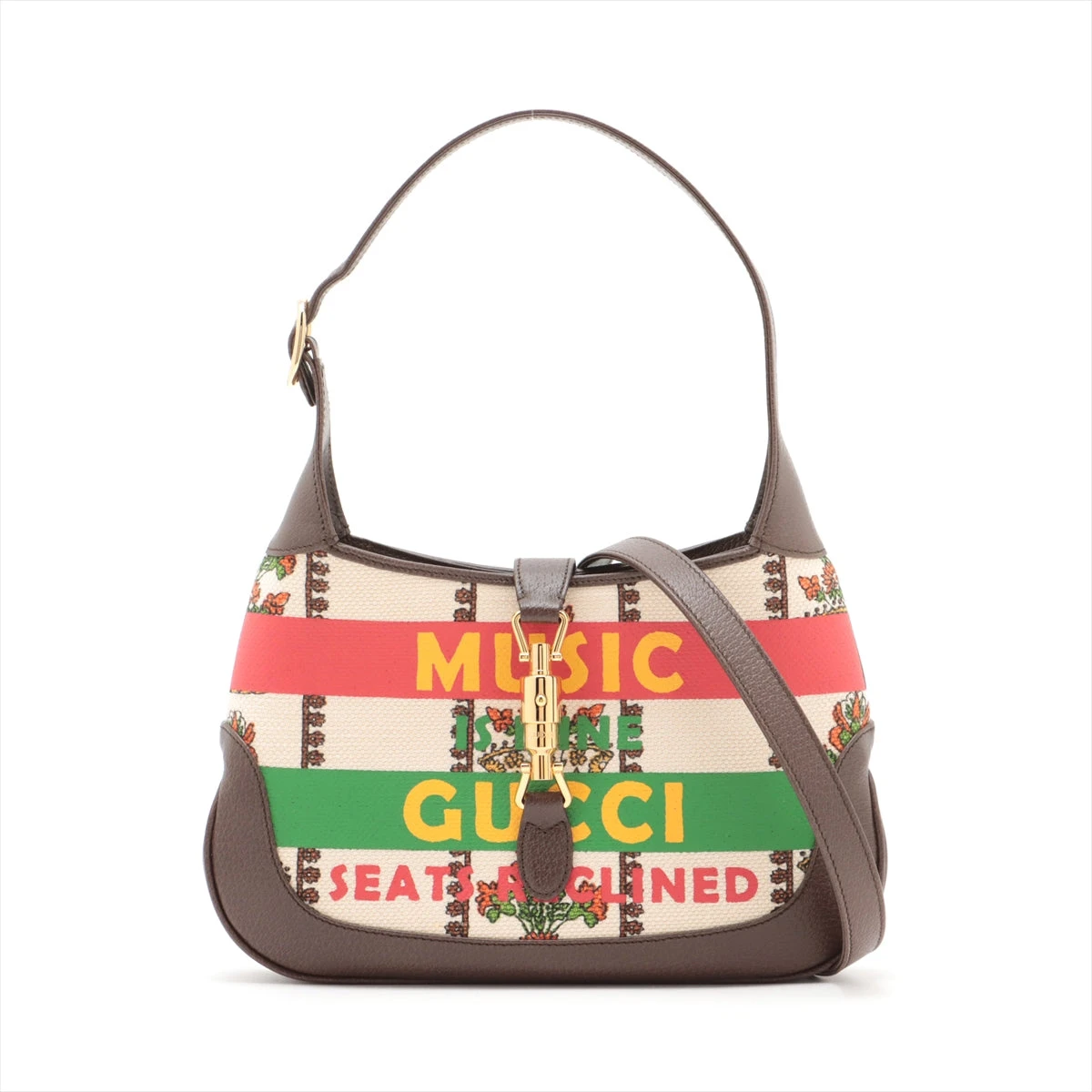 グッチ ジャッキー1961 キャンバス×レザー ショルダーバッグ